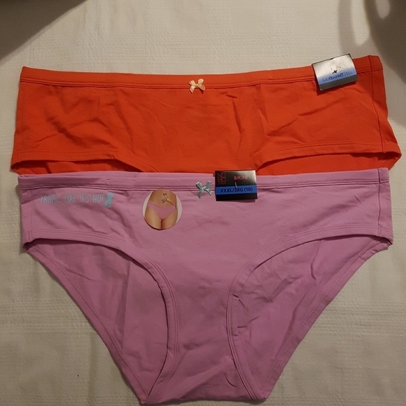 No Boundaries women's size 3XL panties, 95% cotton, 2 pairs, orange, pink - Picture 1 of 5